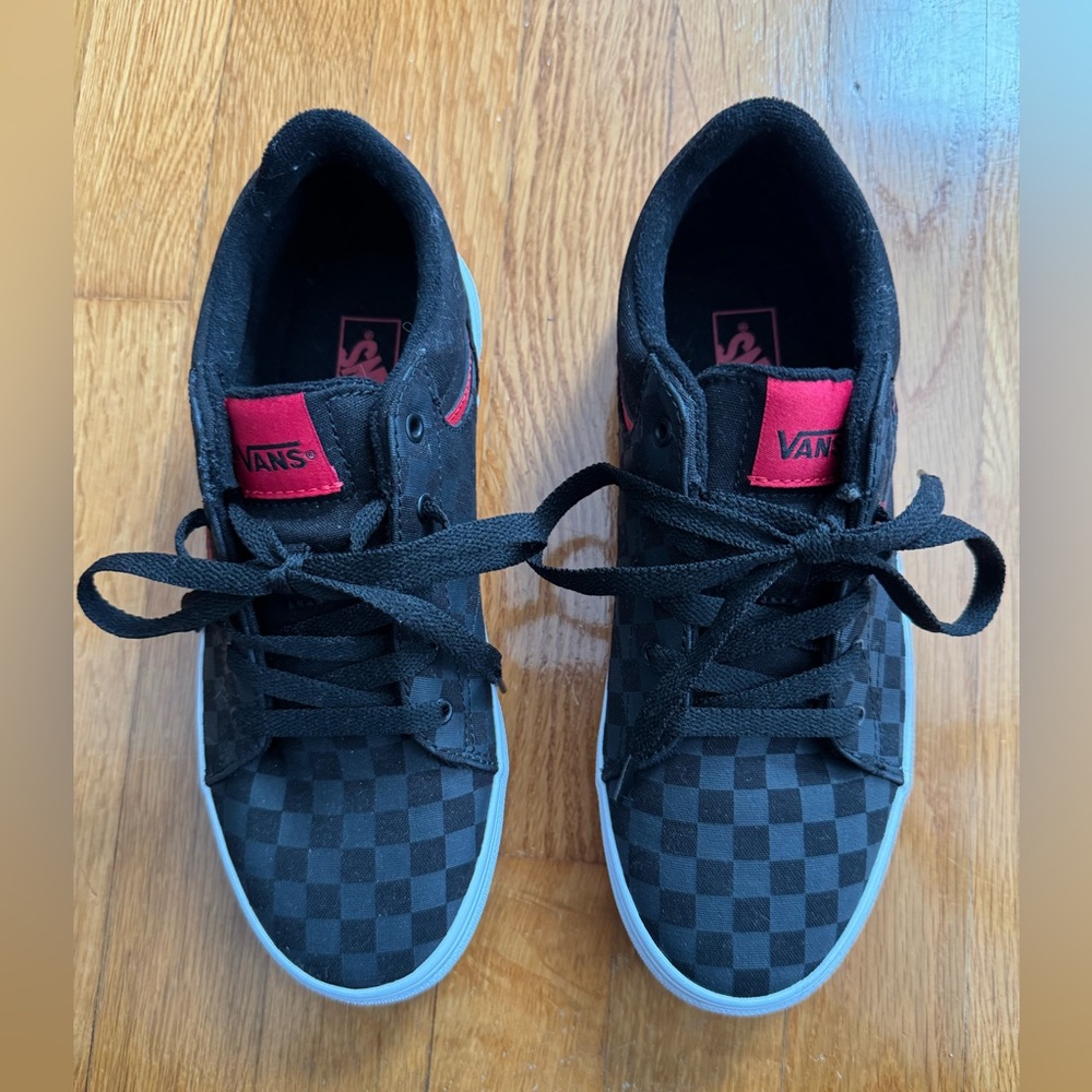 Vans Black and Red Checkered Shoes